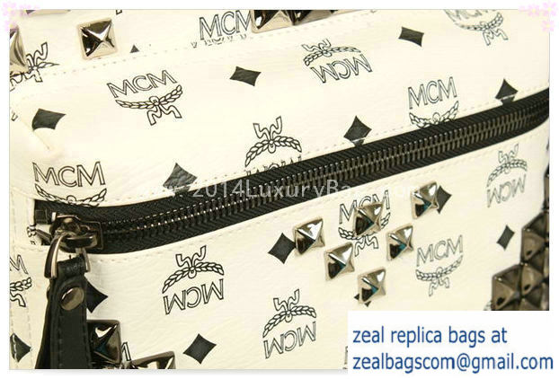 High Quality Replica MCM Stark Backpack Jumbo in Calf Leather 8100 White